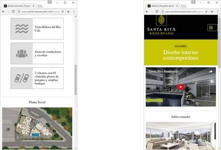 Adaptación Responsive, Web HTML5 administrable Santa Rita