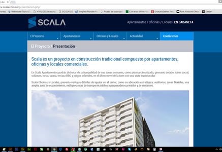 Presentación, Sitio web responsive Scala (Proactiva)