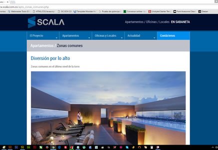 Zonas comunes, Sitio web responsive Scala (Proactiva)