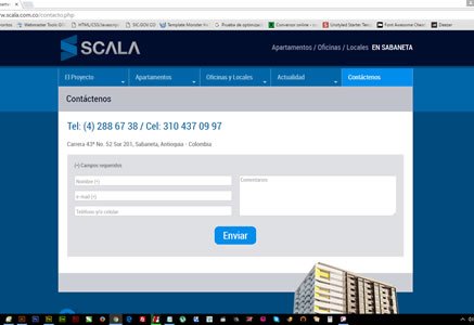Contacto, Sitio web responsive Scala (Proactiva)