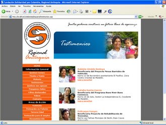 Testimoniales (1), Web Solidaridad por Colombia