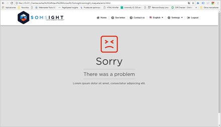 Error Page, Diseño de interfaces Somsight