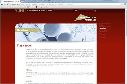 Nosotros, Web y Extranet Sopórtica