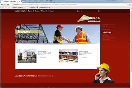 Proyectos, Web y Extranet Sopórtica