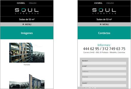Versión móvil (responsive), Sitio Responsive Soul Suites
