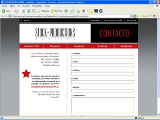 Contacto, Web Stock productions