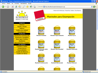Catálogo de Productos, Web Sumiprint
