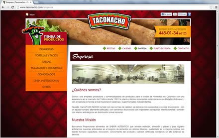 Empresa, Sitio web Joomla Taconacho