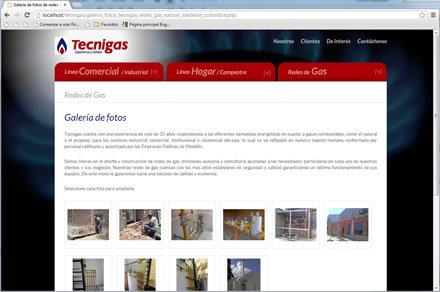 Galería de obras, Sitio web Tecnigas