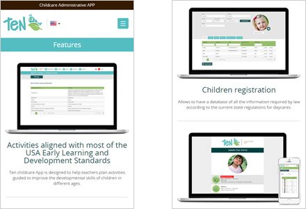 Adaptación Responsive, Web responsive HTML5 TEN Childcare App