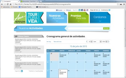 Calendario, Web Joomla Area Metropolitana