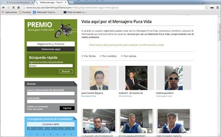 Concursantes (mensajeros), Web Joomla Area Metropolitana