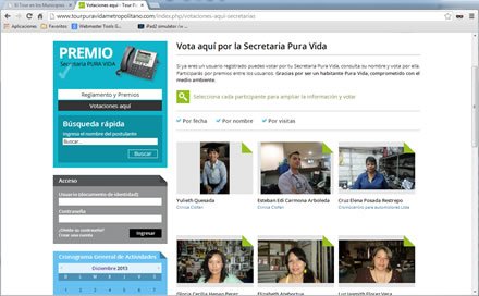 Concursantes (secretarias), Web Joomla Area Metropolitana