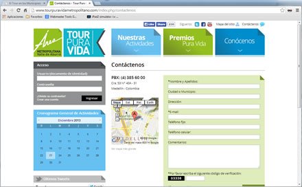 Contacto, Web Joomla Area Metropolitana