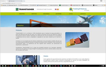 Empresa, Sitio web Joomla Transtainer