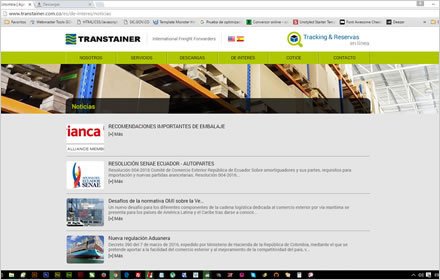 Blog, Sitio web Joomla Transtainer