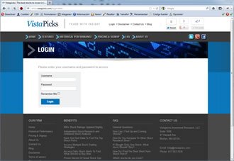 Login, Portal CMS Joomla Vistapicks