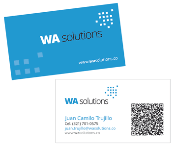 Tarjetas, Identidad visual WA Solutions